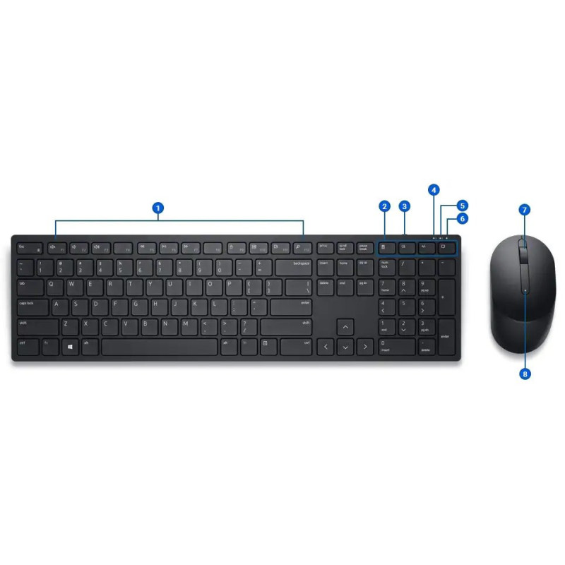 Dell set klávesnica + myš, KM5221W, bezdrôtová Hungarian, maďarská