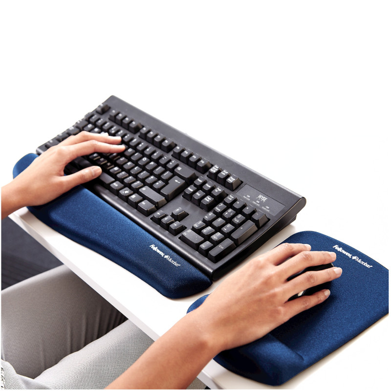 Podložka pod myš a zápästie Fellowes PlushTouch modrá