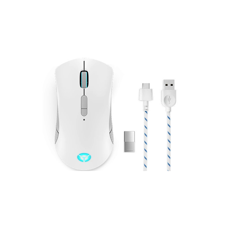 Lenovo Legion M600/Herná/Optická/6 000 DPI/Drôtová+bezdrôtová/Biela