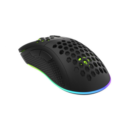 Genesis herná optická myš KRYPTON 555/RGB/8000 DPI/Herná/Optická/8 000 DPI/Drôtová USB/Čierna