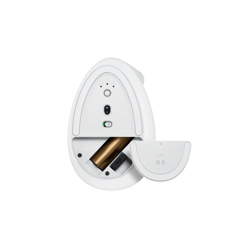 Logitech Lift/Vertikálna/Optická/Pre pravákov/4 000 DPI/USB+BT/Svetlo šedá