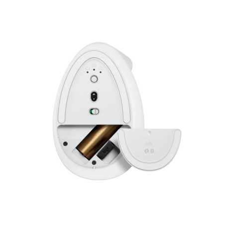 Logitech Lift/Vertikálna/Optická/Pre pravákov/4 000 DPI/USB+BT/Svetlo šedá
