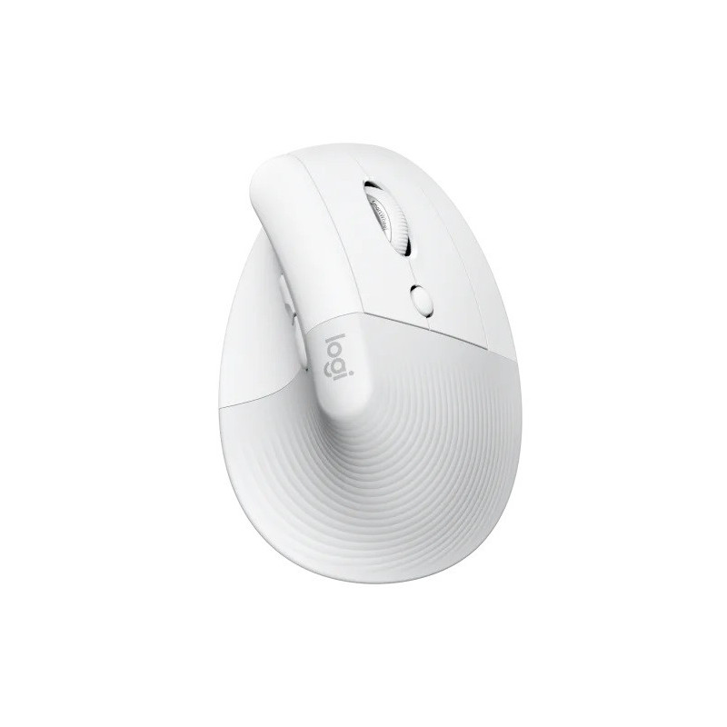 Logitech Lift/Vertikálna/Optická/Pre pravákov/4 000 DPI/USB+BT/Svetlo šedá