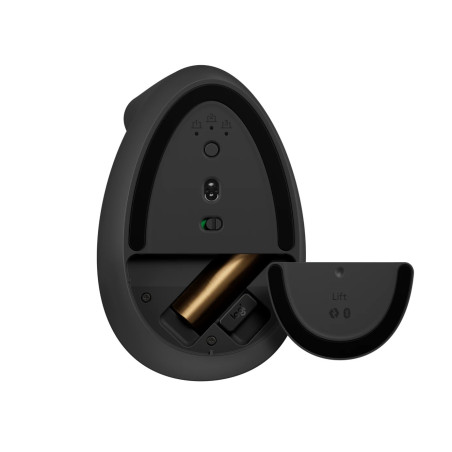 Logitech Lift/Vertikálna/Optická/Pre ľavákov/4 000 DPI/USB+BT/Grafitová