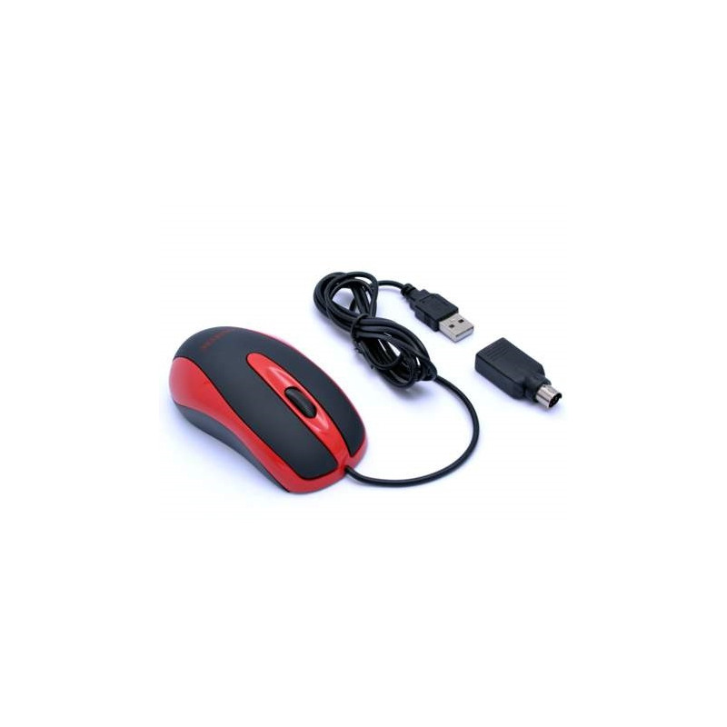 AMEI AM-M801/Kancelárska/Optická/800 DPI/Drôtová USB/Čierna-červená