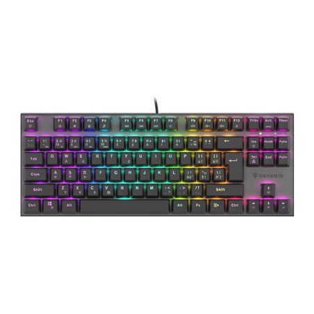 Genesis herná mechanická klávesnica THOR 303/TKL/RGB/Outemu Red/Drôtová USB/ CZ- SK layout/Čierna