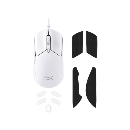 HP HyperX Pulsefire Haste 2/Herná/Optická/Pre pravákov/Drôtová USB/Biela