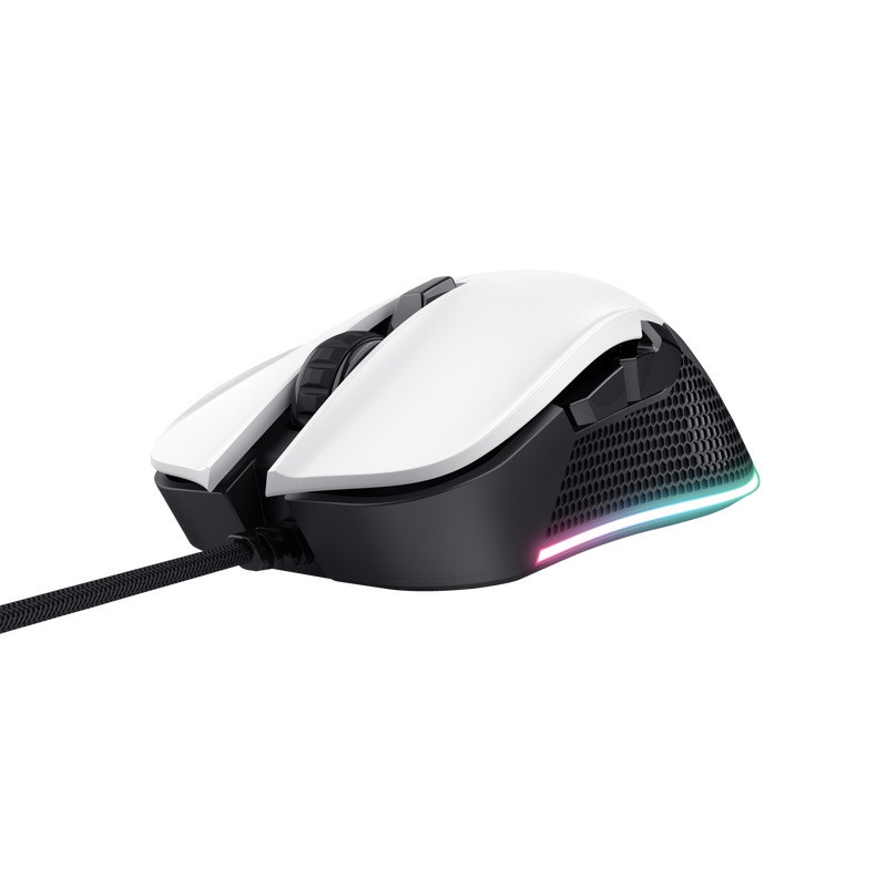 Trust Gaming GXT 922 Ybar/Herná/Optická/Pre pravákov/7 200 DPI/Drôtová USB/Biela