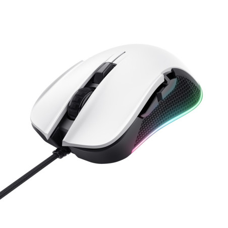 Trust Gaming GXT 922 Ybar/Herná/Optická/Pre pravákov/7 200 DPI/Drôtová USB/Biela