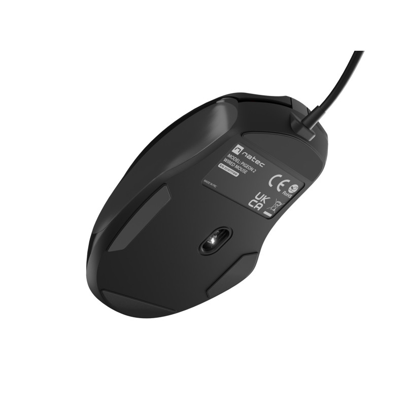 Natec optická myš PIGEON 2/4 000 DPI/Kancelárska/Optická/4 000 DPI/Drôtová USB/Čierna