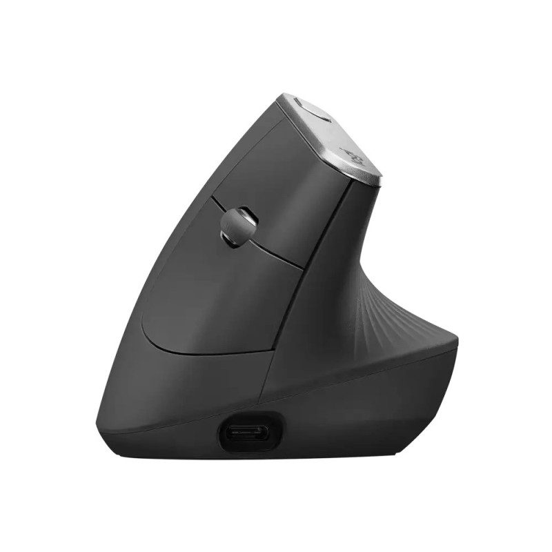 Logitech MX Vertical/Vertikálna/Optická/Pre pravákov/4 000 DPI/USB+BT/Grafitová
