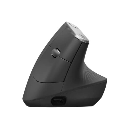 Logitech MX Vertical/Vertikálna/Optická/Pre pravákov/4 000 DPI/USB+BT/Grafitová
