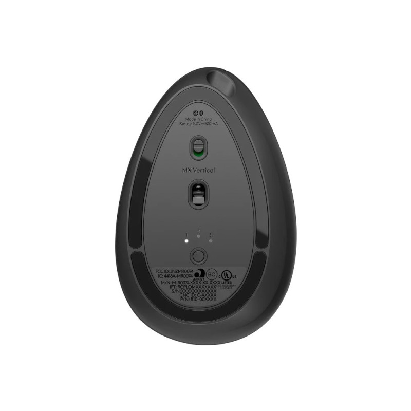 Logitech MX Vertical/Vertikálna/Optická/Pre pravákov/4 000 DPI/USB+BT/Grafitová