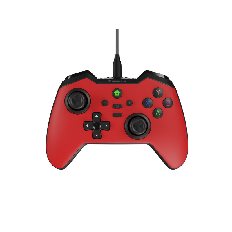 Drôtový gamepad Genesis MANGAN 300, pre PC/Switch/Mobil, červený