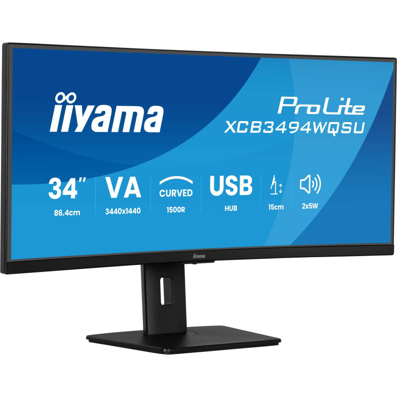 iiyama ProLite/XCB3494WQSU-B1/34"/VA/wQHD/120Hz/0,4ms/Black/3R