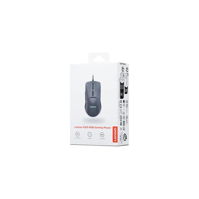 Lenovo M210/Herná/Optická/Pre pravákov/8 000 DPI/Drôtová USB/Čierna