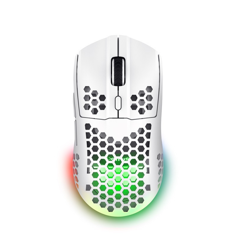 Trust Gaming GXT 929W Helox/Herná/Optická/Pre pravákov/4 800 DPI/Bezdrôtová USB/Biela