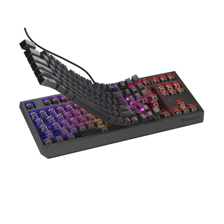 Genesis herná klávesnica THOR 230/TKL/RGB/Outemu Brown/Drôtová USB/US layout/Čierna