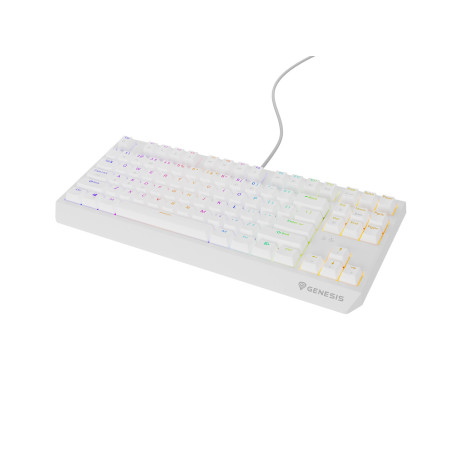 Genesis herná klávesnica THOR 230/TKL/RGB/Outemu Brown/Drôtová USB/US layout/Biela