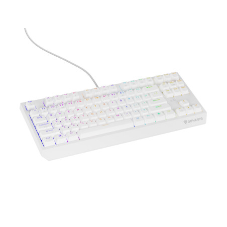 Genesis herná klávesnica THOR 230/TKL/RGB/Outemu Brown/Drôtová USB/US layout/Biela
