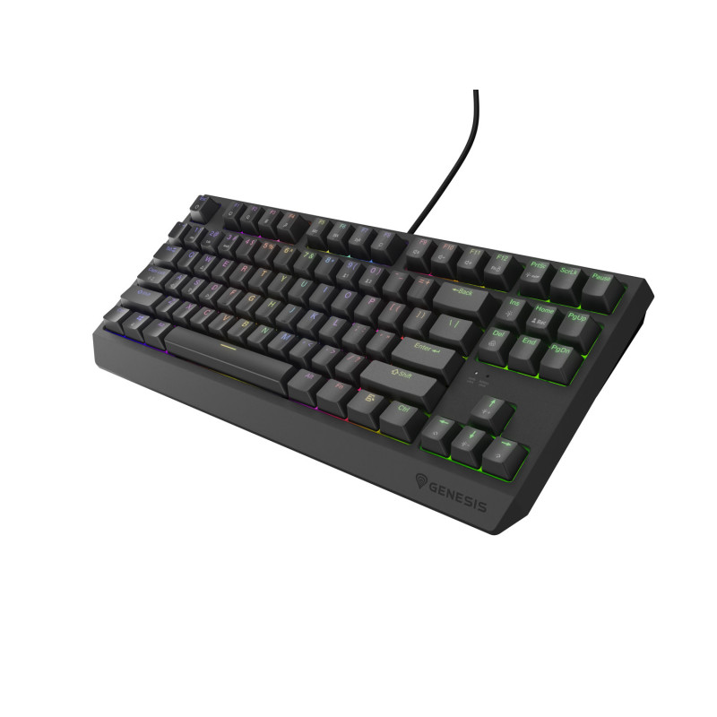 Genesis herná klávesnica THOR 230/TKL/RGB/Outemu Red/Drôtová USB/US layout/Čierna