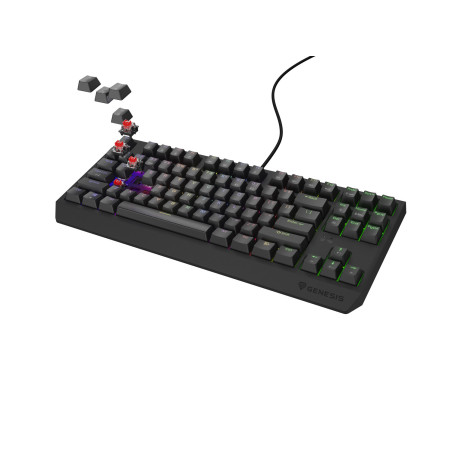 Genesis herná klávesnica THOR 230/TKL/RGB/Outemu Red/Drôtová USB/US layout/Čierna