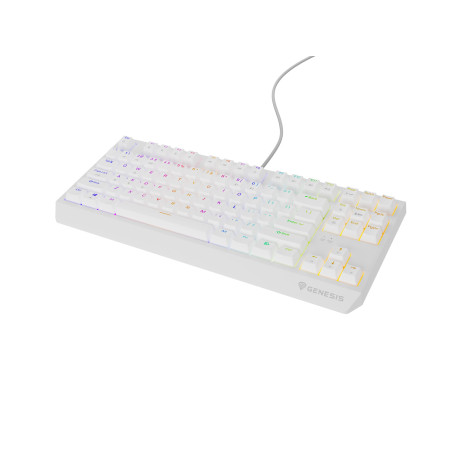 Genesis herná klávesnica THOR 230/TKL/RGB/Outemu Red/Drôtová USB/US layout/Biela