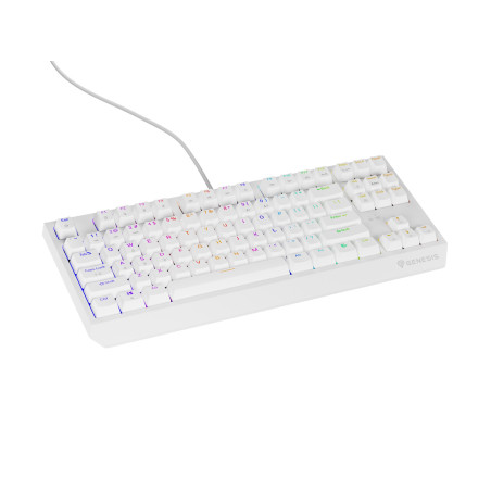 Genesis herná klávesnica THOR 230/TKL/RGB/Outemu Red/Drôtová USB/US layout/Biela