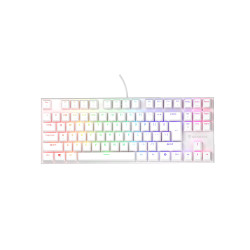 Genesis tichá herná klávesnica THOR 303/TKL/RGB/Outemu Peach Silent/Drôtová USB/US layout/Biela