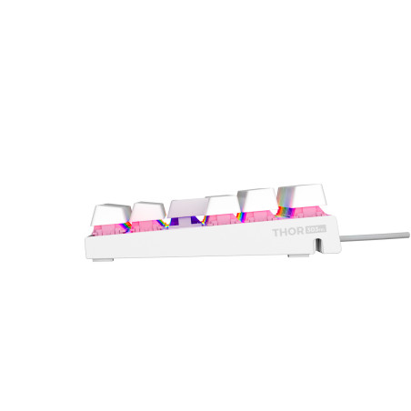 Genesis tichá herná klávesnica THOR 303/TKL/RGB/Outemu Peach Silent/Drôtová USB/US layout/Biela