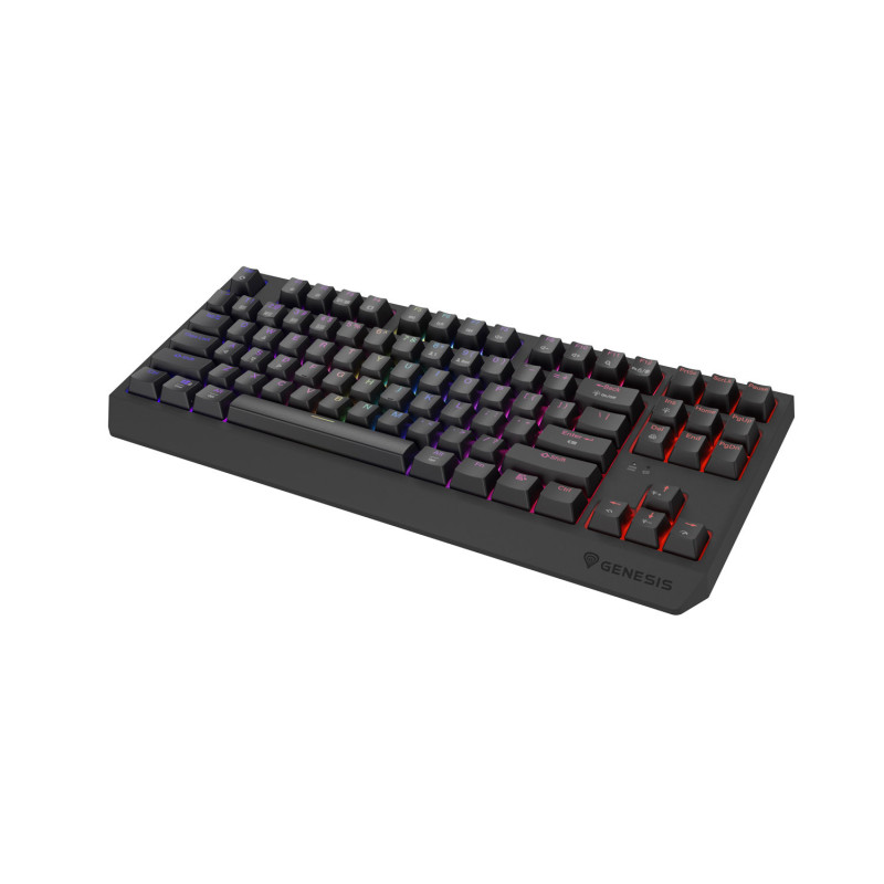 GENESIS herná klávesnica THOR 230/TKL/RGB/Outemu Red/Bezdrôtová USB + Bluetooth/US layout/Čierna