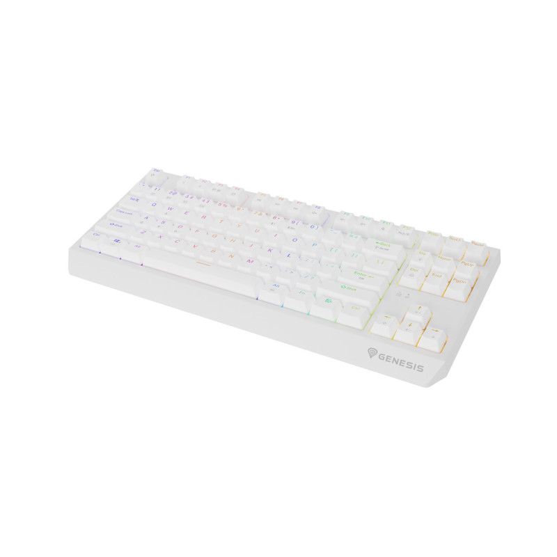 GENESIS herná klávesnica THOR 230/TKL/RGB/Outemu Red/Bezdrôtová USB + Bluetooth/US layout/Biela