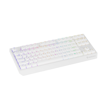 GENESIS herná klávesnica THOR 230/TKL/RGB/Outemu Red/Bezdrôtová USB + Bluetooth/US layout/Biela