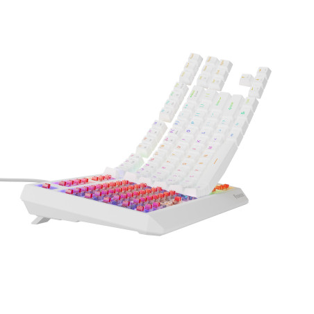 GENESIS herná klávesnica THOR 230/TKL/RGB/Outemu Red/Bezdrôtová USB + Bluetooth/US layout/Biela