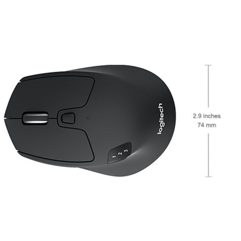 Logitech M720/Ergonomická/Optická/Pre pravákov/1 000 DPI/Bezdrôtová Bluetooth/Čierna