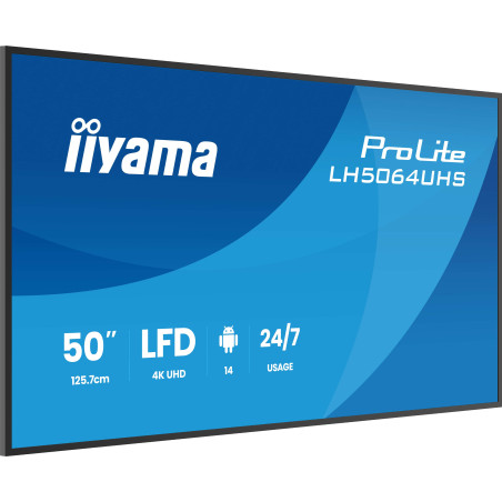 50" iiyama LH5064UHS-B1AG:VA,4K UHD,Android, 24/7
