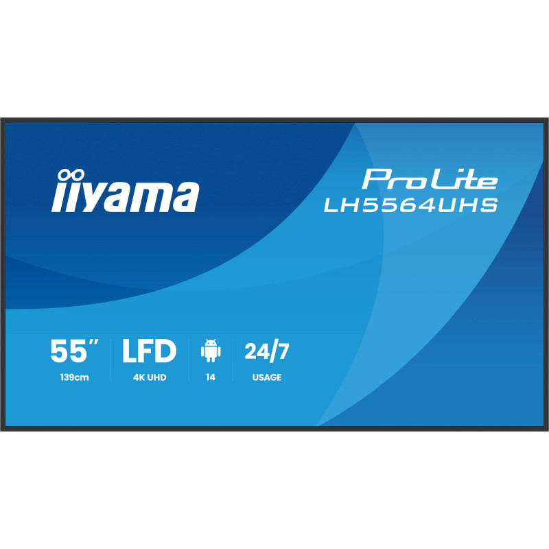 55" iiyama LH5564UHS-B1AG: VA, 4K UHD, Android, 24/7