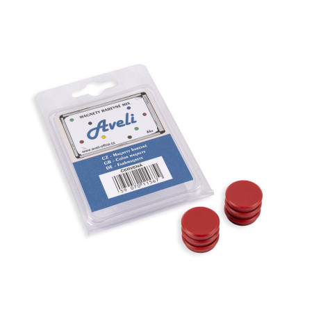 Set magnetov AVELI, červená farba