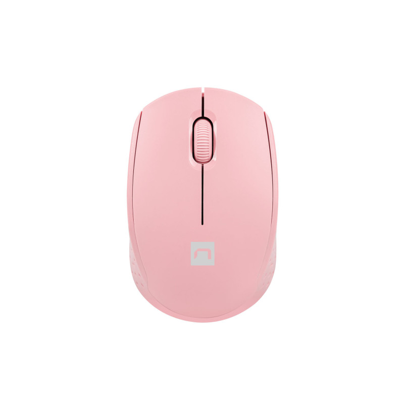 Myš Natec STORK/Kancelárska/Optická/1 600 DPI/Bezdrôtová USB/Ružová