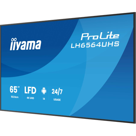 65" iiyama LH6564UHS-B1AG:VA, 4K UHD,Android,24/7
