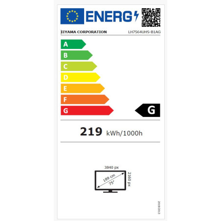 75" iiyama LH7564UHS-B1AG:VA, 4K UHD,Android,24/7