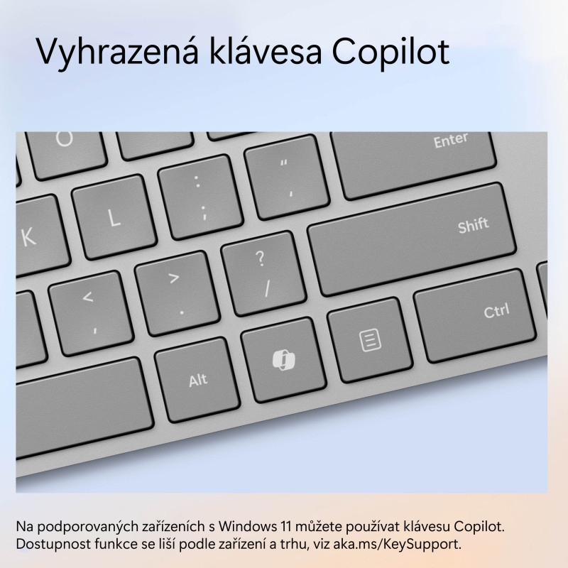 Microsoft Surface Keyboard (2. edícia)/Bezdrôtová Bluetooth/US layout/Sivá