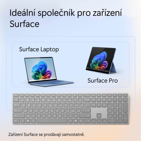 Microsoft Surface Keyboard (2. edícia)/Bezdrôtová Bluetooth/ CZ- SK layout/Šedá