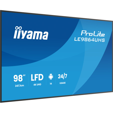 98" iiyama LE9864UHS-B1AG:VA,4K UHD,Android,24/7