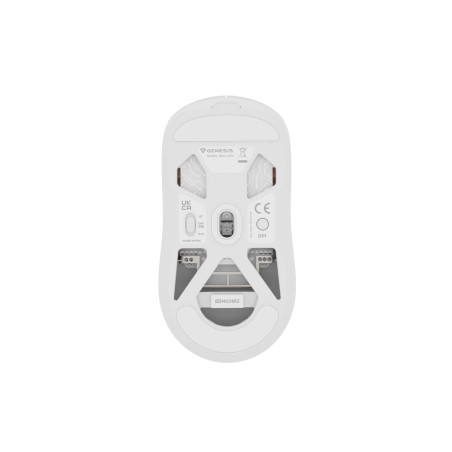 Genesis herná myš ZIRCON 660 PRO/Herná/Optická/Pre pravákov/26 000 DPI/Drôtová+bezdrôtová/Biela