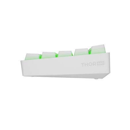 Genesis herná klávesnica THOR 660 G2/Gateron Brown/USB+BT/US layout/Biela