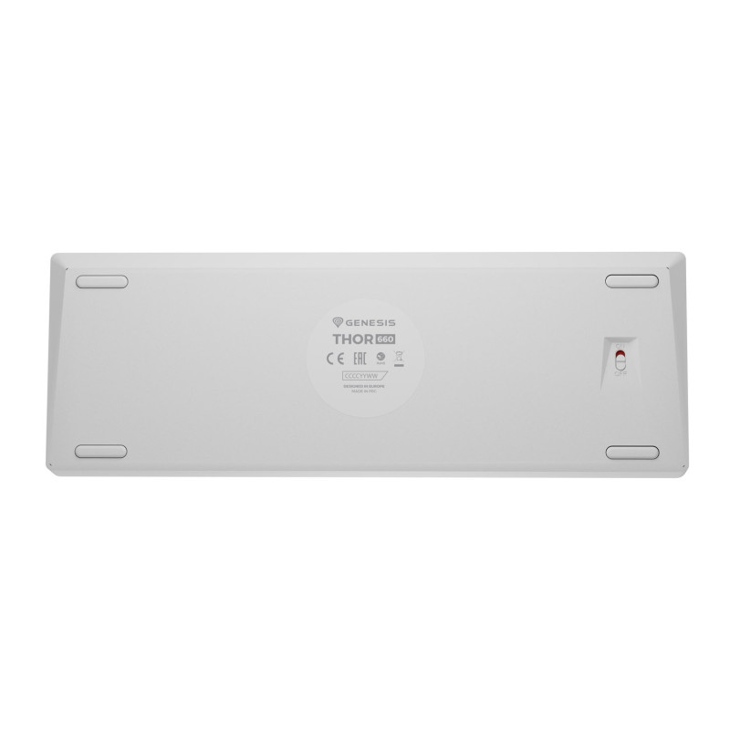 Genesis herná klávesnica THOR 660 G2/Gateron Brown/USB+BT/US layout/Biela
