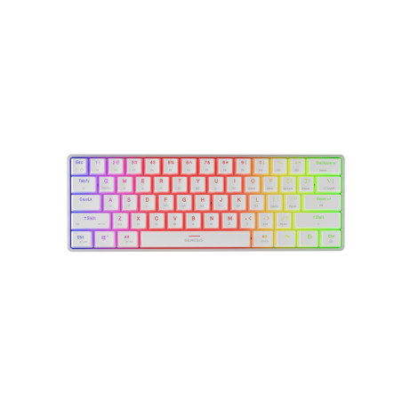 Genesis herná klávesnica THOR 660 G2/Gateron Brown/USB+BT/US layout/Biela