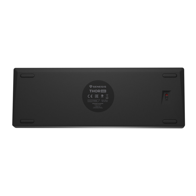 Genesis herná klávesnica THOR 660 G2/Gateron Red/USB+BT/US layout/Čierna