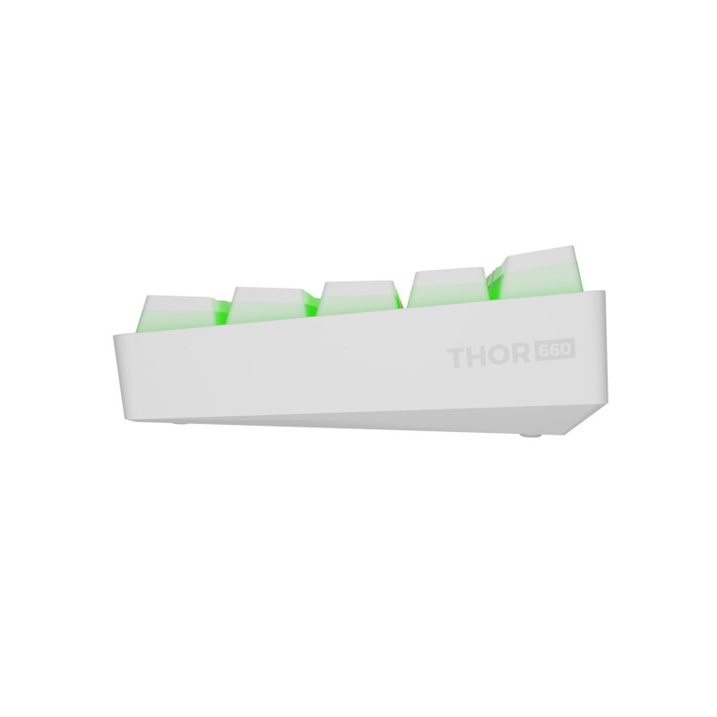 Genesis herná klávesnica THOR 660 G2/Gateron Red/USB+BT/US layout/Biela